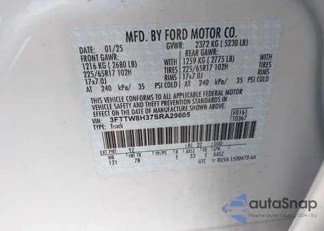 2025 Ford Maverick Xlt from USA, damaged, VIN 3FTTW8H37SRA29605